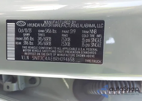2024 Hyundai Santa Cruz Sel from USA, damaged, VIN 5NTJC4AE8RH094658